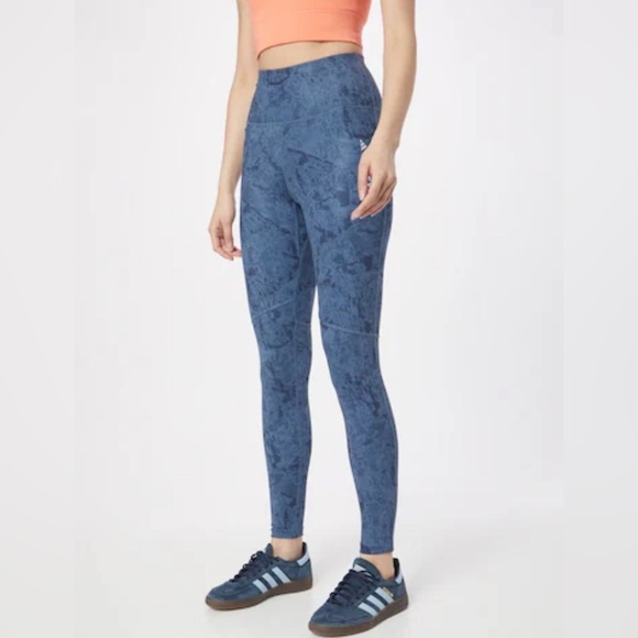 ADIDAS TERREX Skinny Workout Leggings Pants Multi in Navy Dusty Blue Size Small - Picture 2 of 16